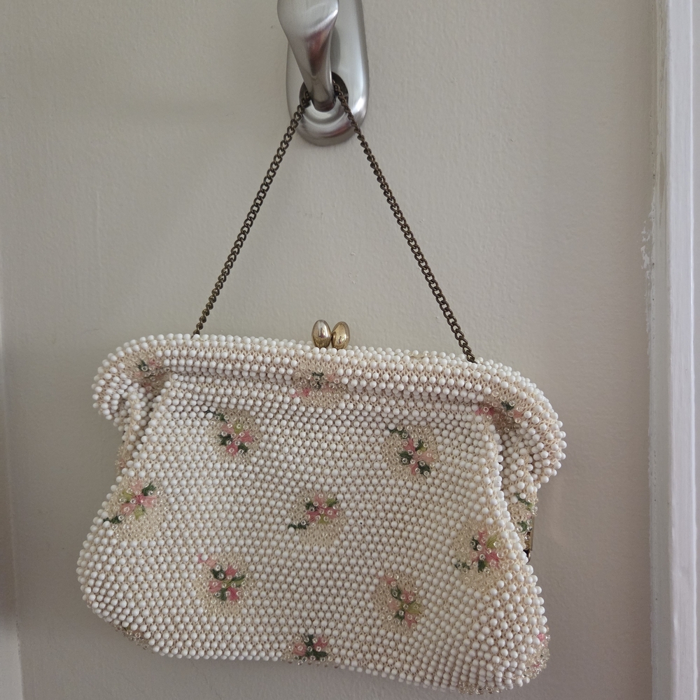 Chic Floral Beaded Clutch